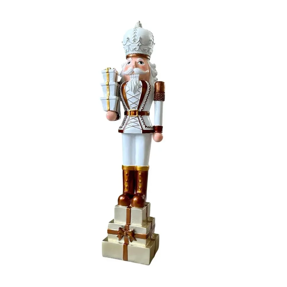 Gold & White Christmas Nutcracker King w/ Gifts 20